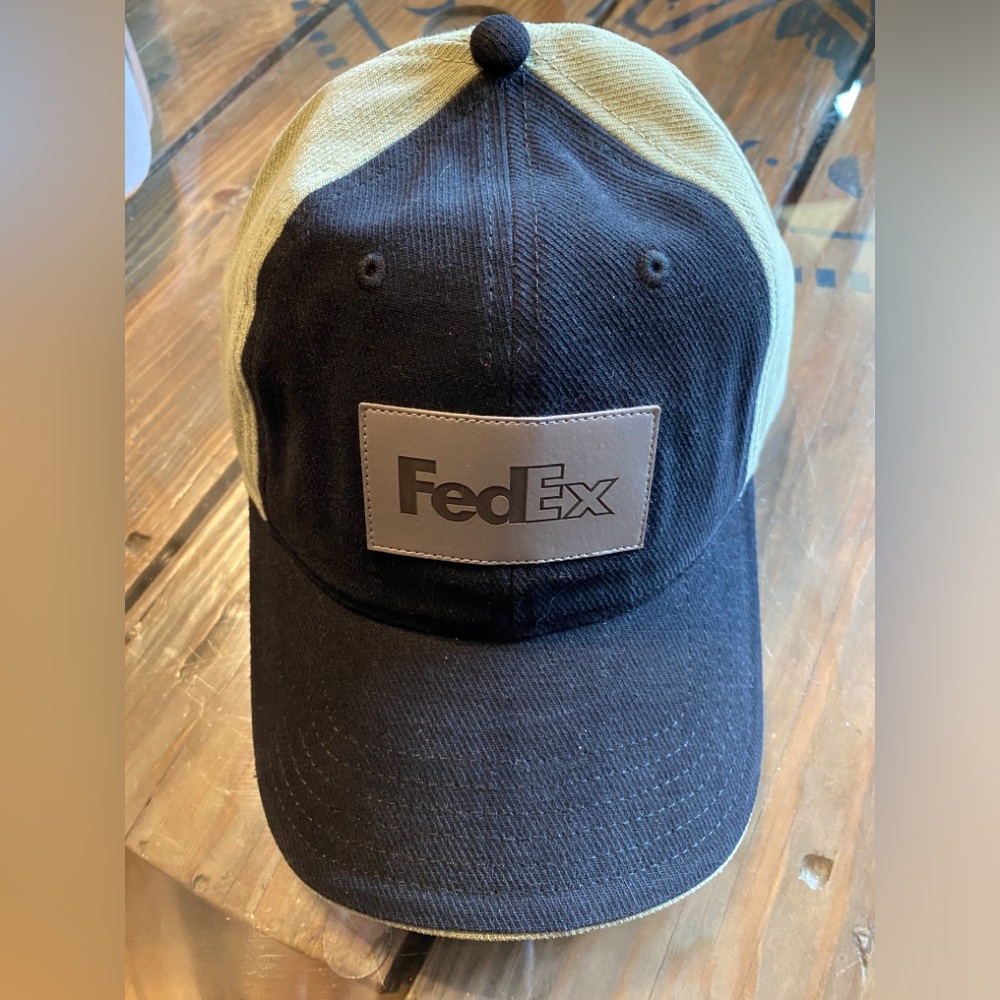 NWT FedEx Black and Tan Cap hat A22